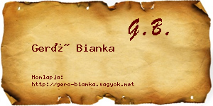 Gerő Bianka névjegykártya